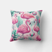 ピンクフラミンゴトロピカルデザイン クッション (裏面)