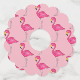 ピンクフラミンゴトロピカルパラダイスアイランドバード ワイングラスタグ