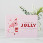 ピンクフラミンゴトロピカルビーチクリスマス シーズンカード (スタンド正面)