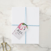 ピンクフラミンゴハイビスカスフローラハワイMAHALOアロハ ギフトタグ (より糸付き)