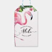 ピンクフラミンゴハイビスカスフローラハワイMAHALOアロハ ギフトタグ (裏面)