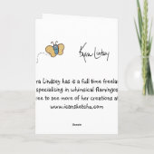 ピンクフラミンゴハッピー春紙グリーティングカード カード (裏面)