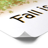 ピンクフラミンゴハッピー秋おもしろいユーモアパンプキンパッチ ポスター (角)