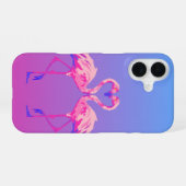 ピンクフラミンゴハートiPhoneケース iPhone 16ケース (裏面横)