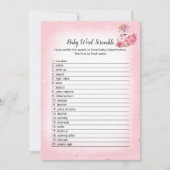 ピンクフラミンゴバレリーナワードスクランブルシャワーゲーム 招待状 (正面)