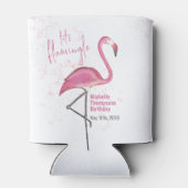 ピンクフラミンゴバースデーパーティカスタムー 缶クーラー (裏面)