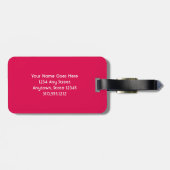 ピンクフラミンゴバードフォトインスパイア引用文スタイリッシュ ラゲッジタグ (裏面横)