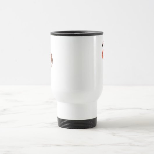 ピンクフラミンゴバードラインアート–57567コーヒーマグ トラベルマグ (中央)