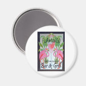 ピンクフラミンゴバー&グリルビーチドリンクテーマ マグネット (正面/裏面)