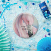 ピンクフラミンゴパステルアート ペーパープレート (パーティー)