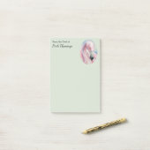 ピンクフラミンゴパステルパーソナライズされたアート ポストイット (デスク上)