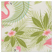 ピンクフラミンゴパラダイス ファブリック (クローズアップ)