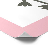 ピンクフラミンゴパーソナライズされた子供部屋アートワーク ポスター (角)