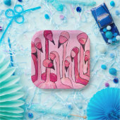 ピンクフラミンゴパーティープレート ペーパープレート (パーティー)