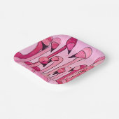 ピンクフラミンゴパーティープレート ペーパープレート (傾斜あり)