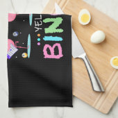 ピンクフラミンゴビンゴおもしろいギフトアート キッチンタオル (四つ折り)