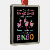 ピンクフラミンゴビンゴおもしろいギフトアート メタルオーナメント (右)