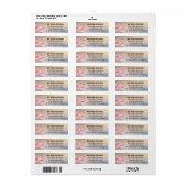 ピンクフラミンゴビーチサンセットニューホーム差出人住所 ラベル (フルシート)