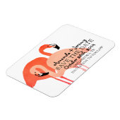 ピンクフラミンゴビーチ日付の保存 マグネット (左側)