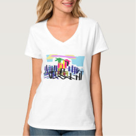 ピンクフラミンゴビーチ Tシャツ