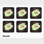 ピンクフラミンゴビーファブ感動的ことわざ スクエアシール (シート)