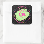 ピンクフラミンゴビーファブ感動的ことわざ スクエアシール (バッグ)