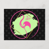 ピンクフラミンゴビーファブ感動的ことわざ ポストカード (正面)