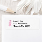 ピンクフラミンゴフェザークイル差出人住所ラベル ラベル (インサイチュ)