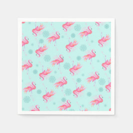 ピンクフラミンゴフロリダクリスマスホリデー スタンダードカクテルナプキン