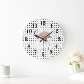 ピンクフラミンゴフロリダバ絵画ード水玉模様 ラージ壁時計 (ホーム)