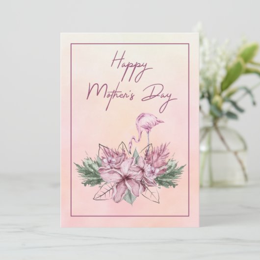 ピンクフラミンゴフローラハッピーマザーズデイカード シーズンカード (スタンド正面)