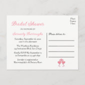 ピンクフラミンゴブライダルシャワートロピカルサマールアウ（ハワイ式宴会） インビテーションポストカード (裏面)