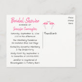 ピンクフラミンゴブライダルシャワートロピカルサマールアウ（ハワイ式宴会） インビテーションポストカード (裏面)