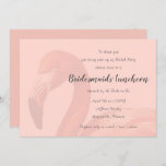 ピンクフラミンゴブリデスメイドランチョン招待状 招待状<br><div class="desc">ピンクのフラミンゴの花嫁の昼食会パーティの招待状。花嫁が「あなた」の昼食会やブランチが予定されている時感謝していに、彼女のブライダルパーティのメンバーに送るために。水平カードには大きなフラミンゴの鳥が置かれ、フォントの背景にモダンは簡単がカスタマイズある。*サイズや向きを変更すると、このデザインが台無しになる可能性がある。プレビューでプリントが表示されるとおりに表示される。</div>