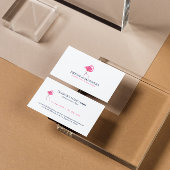 ピンクフラミンゴブルーとピンクタイポグラフィ 名刺