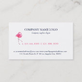 ピンクフラミンゴブルーとピンクタイポグラフィ 名刺 (裏面)