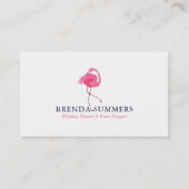 ピンクフラミンゴブルーとピンクタイポグラフィ 名刺 (正面)