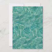 ピンクフラミンゴプールパーティー水彩 招待状 (裏面)