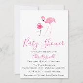 ピンクフラミンゴベビーシャワー招待状 招待状 (正面)