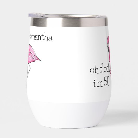 ピンクフラミンゴボアオフロック私は50誕生日名 (右面)