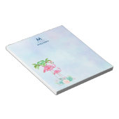 ピンクフラミンゴママ&パームツリーズベビー ノートパッド (アングル)