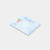 ピンクフラミンゴママ&パームツリーズベビー ポストイット (アングル)