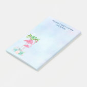 ピンクフラミンゴママ&パームツリーズベビー ポストイット (アングル)