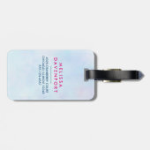 ピンクフラミンゴママ&ベビーウィズパームツリーズカスタム ラゲッジタグ (裏面横)