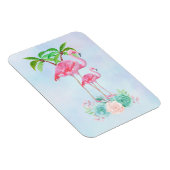 ピンクフラミンゴママ&ベビー、ヤシの木 マグネット (右側)