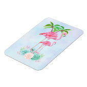 ピンクフラミンゴママ&ベビー、ヤシの木 マグネット (左側)