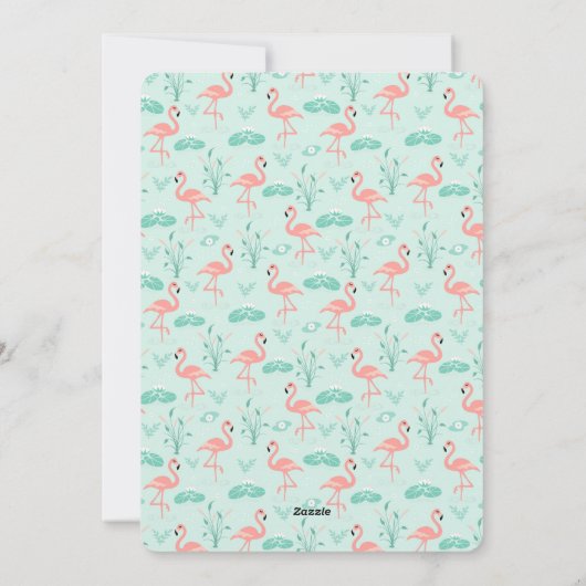 ピンクフラミンゴメレカリキマカ写真クリスマス シーズンカード (裏面)