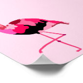 ピンクフラミンゴモダンアートエキゾチック ポスター (角)