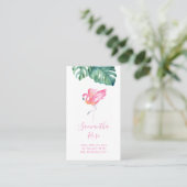 ピンクフラミンゴモンステラ葉パーム 名刺 (スタンド正面)