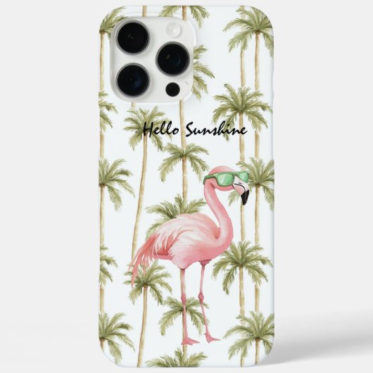 ピンクフラミンゴヤシの木 Case-Mate iPhoneケース (裏面)